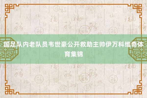 国足队内老队员韦世豪公开救助主帅伊万科维奇体育集锦