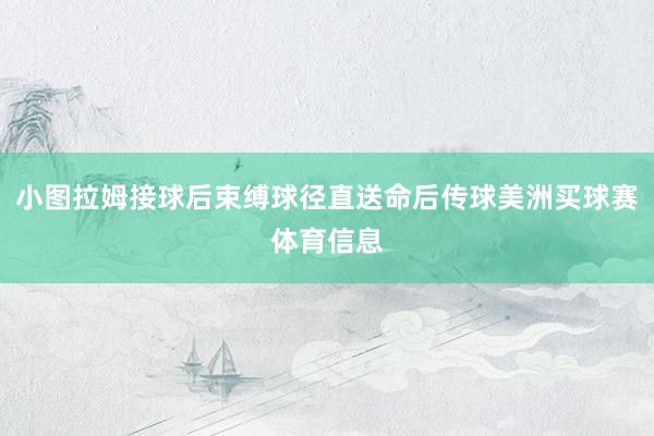 小图拉姆接球后束缚球径直送命后传球美洲买球赛体育信息