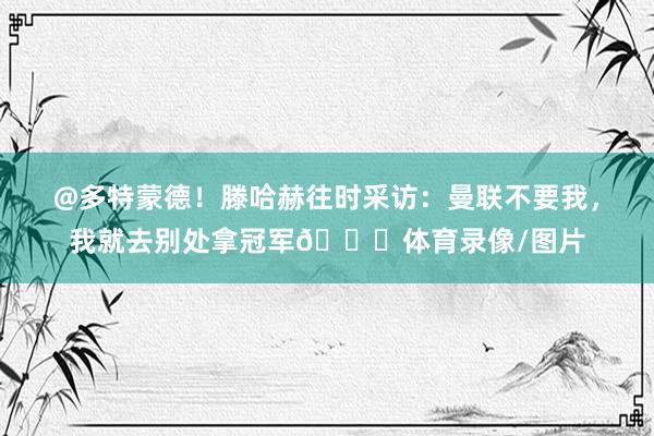 @多特蒙德！滕哈赫往时采访：曼联不要我，我就去别处拿冠军🏆体育录像/图片