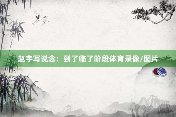 赵宇写说念：到了临了阶段体育录像/图片