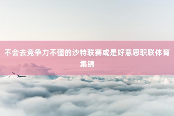 不会去竞争力不彊的沙特联赛或是好意思职联体育集锦