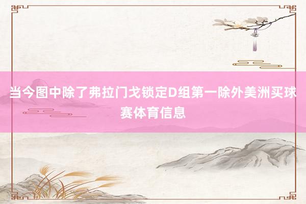 当今图中除了弗拉门戈锁定D组第一除外美洲买球赛体育信息