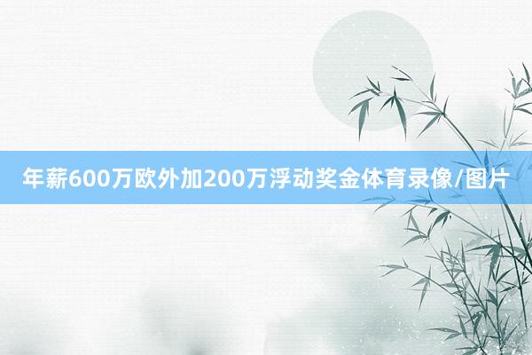 年薪600万欧外加200万浮动奖金体育录像/图片