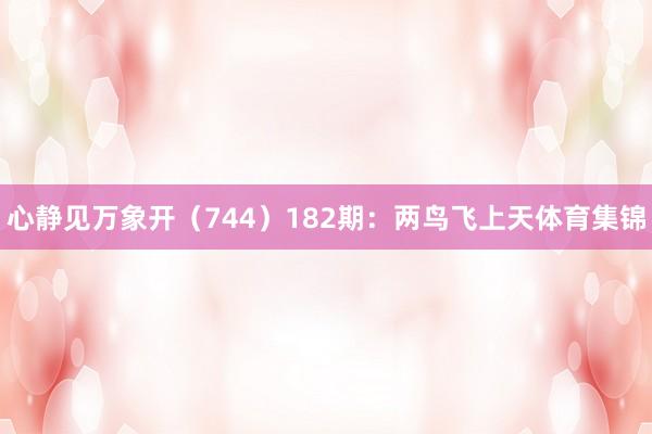 心静见万象开（744）　　182期：两鸟飞上天体育集锦