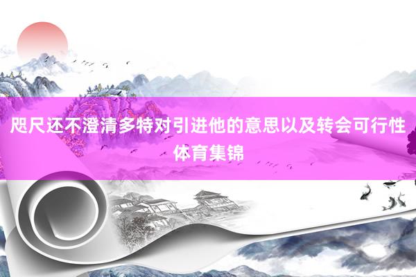 咫尺还不澄清多特对引进他的意思以及转会可行性体育集锦