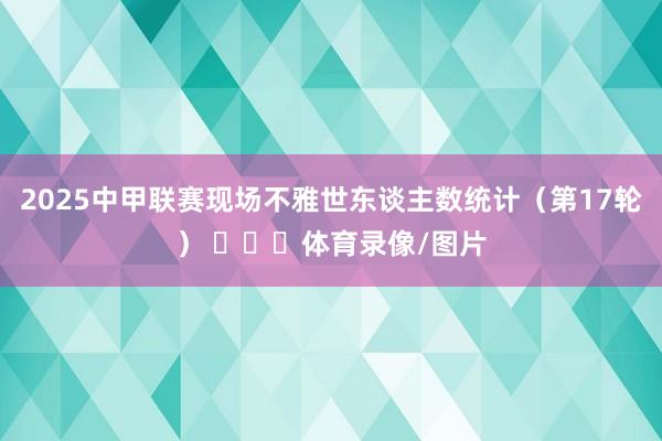 2025中甲联赛现场不雅世东谈主数统计（第17轮） ​​​体育录像/图片