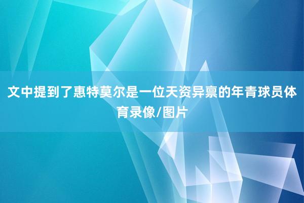 文中提到了惠特莫尔是一位天资异禀的年青球员体育录像/图片