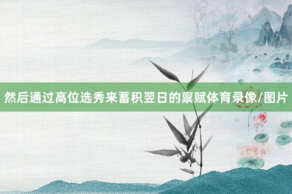 然后通过高位选秀来蓄积翌日的禀赋体育录像/图片
