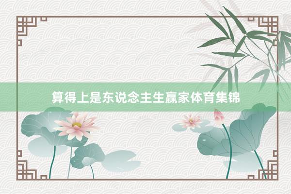 算得上是东说念主生赢家体育集锦