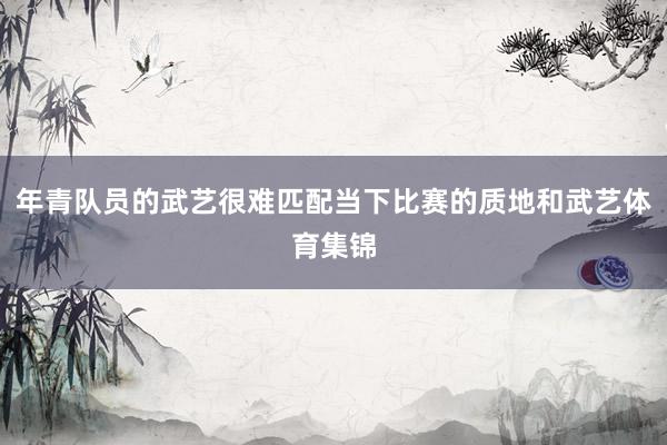年青队员的武艺很难匹配当下比赛的质地和武艺体育集锦