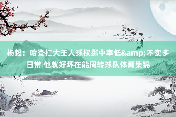 杨毅：哈登扛大王人球权掷中率低&不实多日常 他就好坏在能周转球队体育集锦