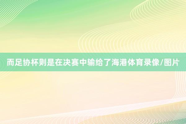 而足协杯则是在决赛中输给了海港体育录像/图片