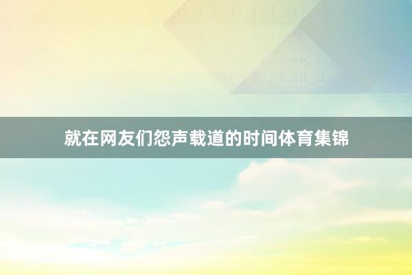 就在网友们怨声载道的时间体育集锦