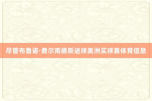 尽管布鲁诺·费尔南德斯进球美洲买球赛体育信息