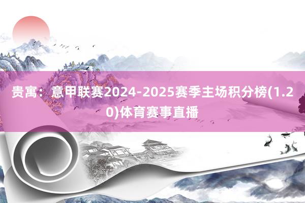 贵寓：意甲联赛2024-2025赛季主场积分榜(1.20)体育赛事直播