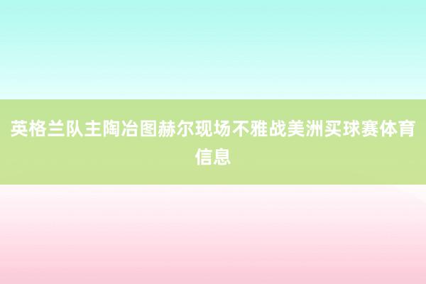 英格兰队主陶冶图赫尔现场不雅战美洲买球赛体育信息