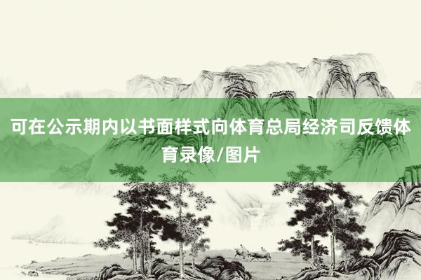 可在公示期内以书面样式向体育总局经济司反馈体育录像/图片
